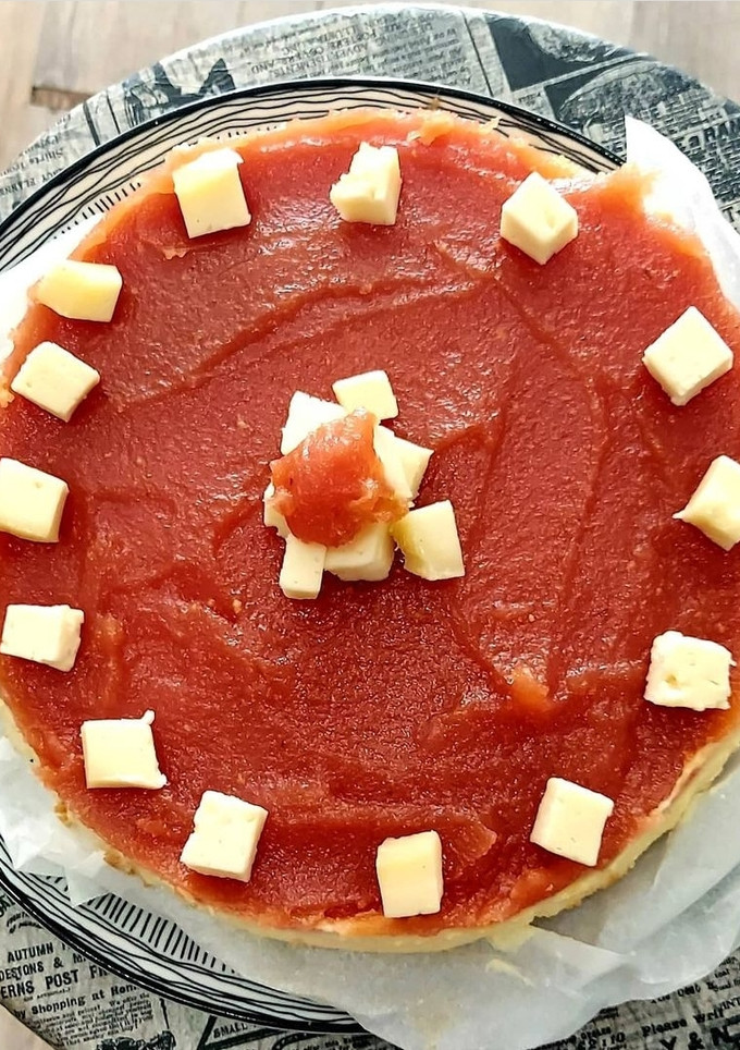 Una foto de 🧀 Tarta de queso de tetilla y membrillo 🧀