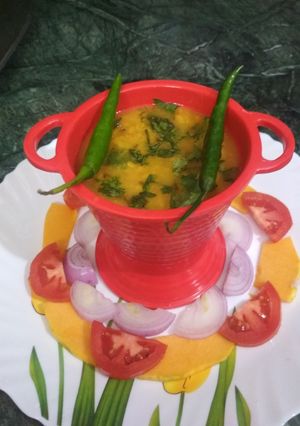 A picture of Chana and kaddu wali daal.