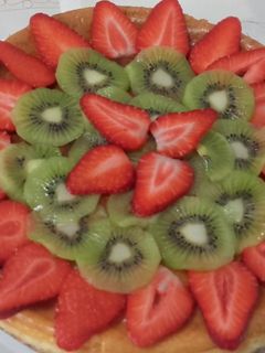 Una foto de Tarta de yoghurt y frutas