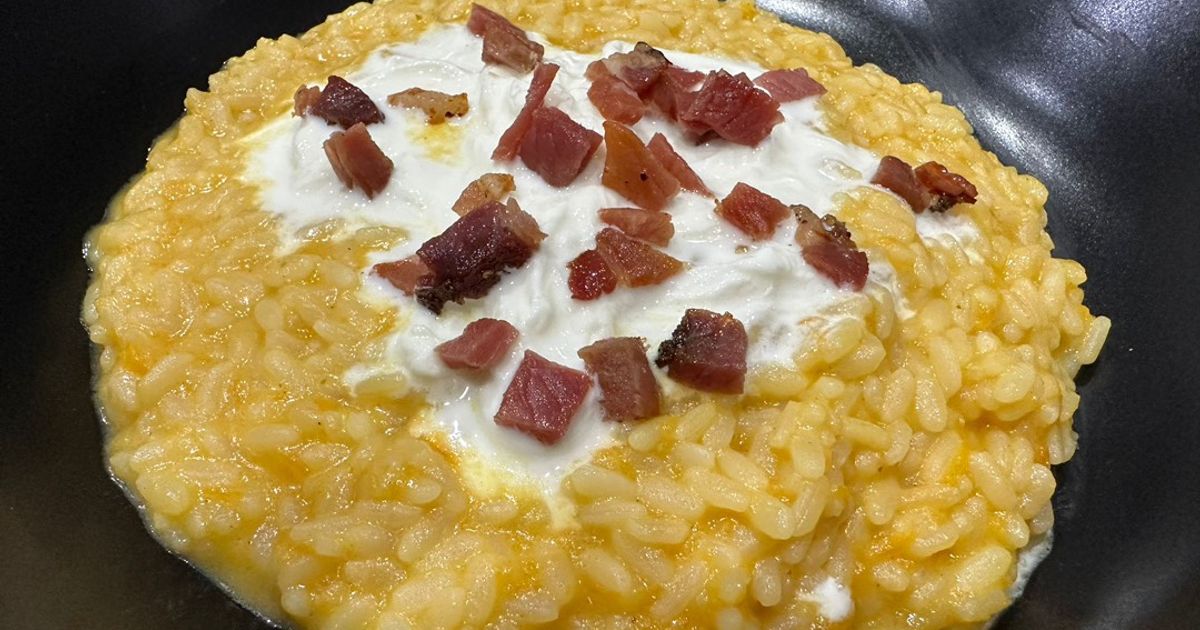 Ricetta Risotto Alla Crema Di Zucca Con Stracciatella Andriese E Speck ...