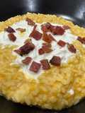 Risotto alla crema di zucca con stracciatella Andriese e speck croccante