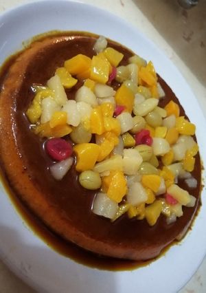 Una foto de Flan