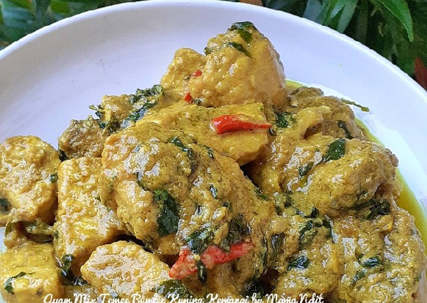 Ayam Tempe bumbu Kuning Kemangi