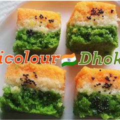 A picture of Tricolour Dhokla.