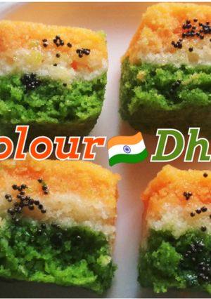 A picture of Tricolour Dhokla.