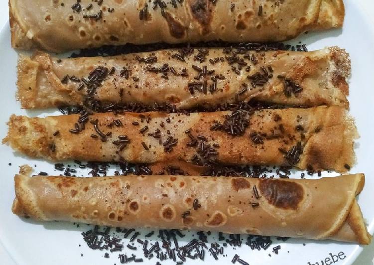 Kue Miskin aka Pancake gulung coklat