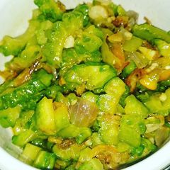 A picture of Stir fry Bitter ground.
