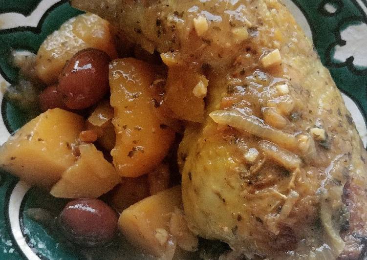 Comment Cuisiner Tajine de poulet au miel et citron confit