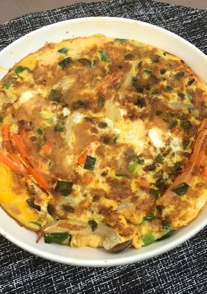 美味簡易蔬菜菇菇烘蛋 的食譜成品照片