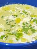Sopa de puerros y choclo