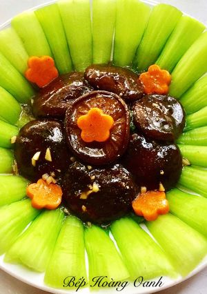 Hình của món Cải Thìa Sốt Dầu Hào Chay Nấm Đông Cô.