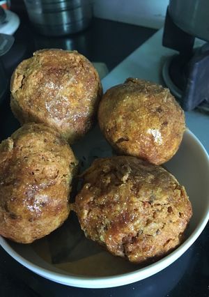 A picture of Makke ke baffle(makka ki steamed bati).
