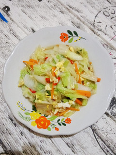 Foto resep Tumis Sawi Putih Wortel Orak-arik Telur