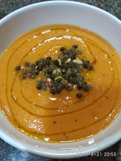 Una foto de Gazpacho de papaya