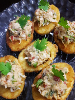 A picture of Fried Deviled Eggs.