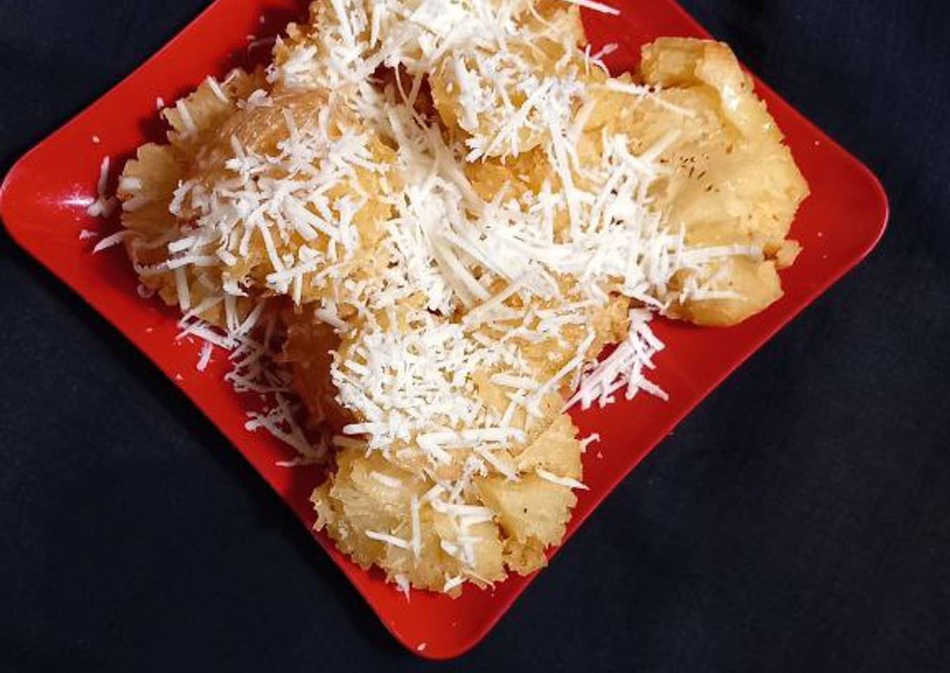 Singkong Goreng Keju (Merekah tanpa Direbus)