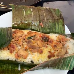 A picture of Spicy grilled rice indonesian style (Nasi Bakar).