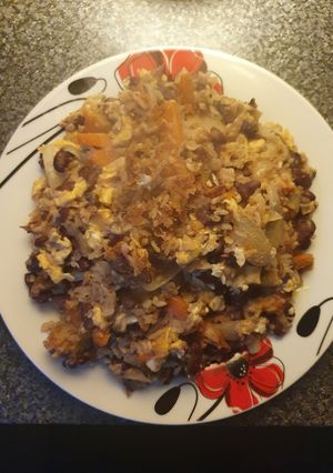 A picture of Egg fried Vegetable Rice.