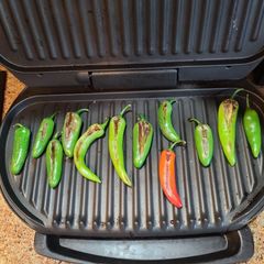 A picture of George Foreman Chile Torreados aka Roasted Jalapeños.