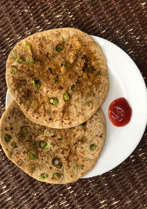 A picture of Green Peas Paratha | Matar Paratha.