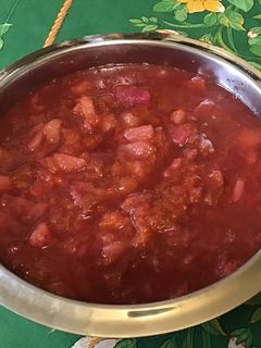 Une photo de Compote aux 4 fruits (poires, pêches, prunes, pommes)