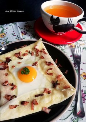 Une photo de Crêpe jambon gruyère œuf