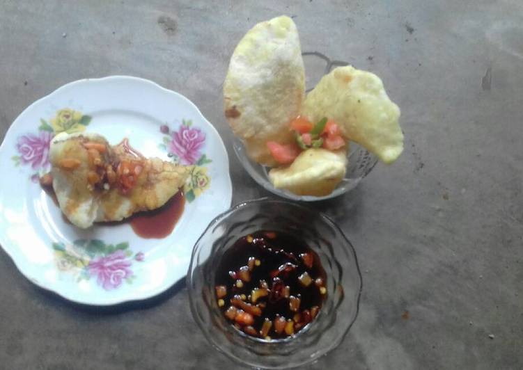 Bahan mengolah Cireng salju isi abon jamur sambal kecap, Lezat Sekali