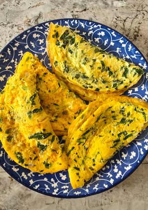 Una foto de Omelette con Espinaca y Queso Mozzarella