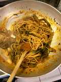 Spaghetti in padella 10 cicoria puntarelle e Nduja