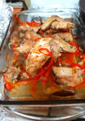Una foto de Pollo en vino