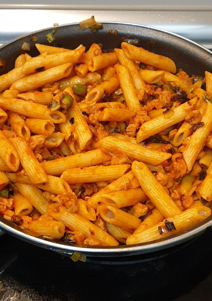 Una foto de Macarrones integrales con soja