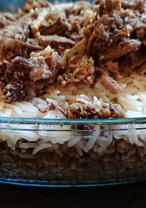صورة لوصفة فريكة مع الرز باللحمة طعم روعة ☺😋