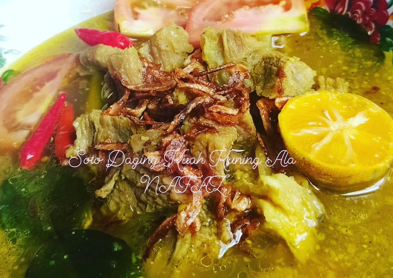 Soto daging kuah kuning😋