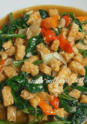 Foto resep Cah kangkung tempe