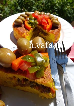 عکسی از دستور کوکو سیب زمینی مغزدار