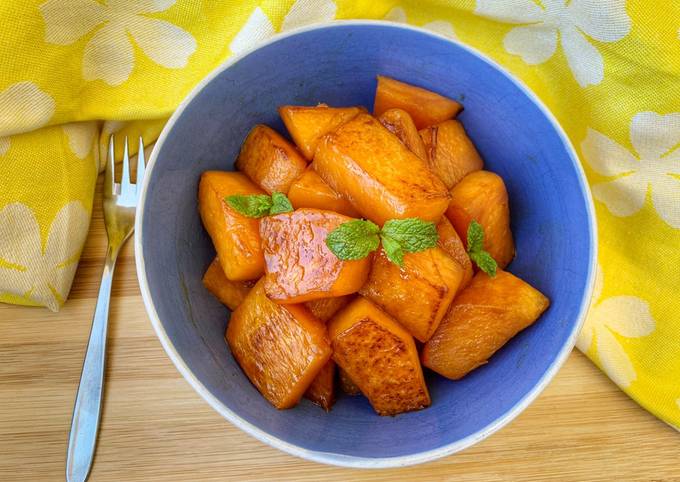 Passi a Preparare Premiato Zucca in agrodolce con menta