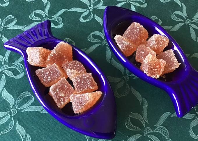 Pâte de fruits aux pêches de vigne et vanille