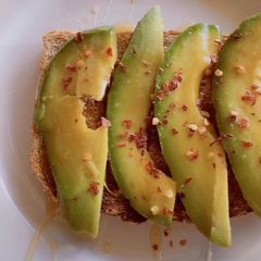 A picture of Honey avocado toast.