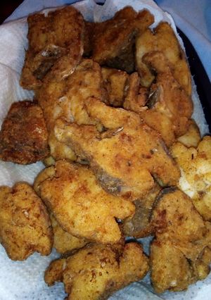 A picture of Big hake fried fish.
