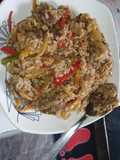 Salteado de verduras con carne