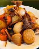 Củ cải kho nấm bào ngư