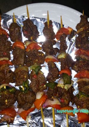 A picture of Steak kebab.