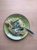 Spinach, Walnut Pesto Spaghetti