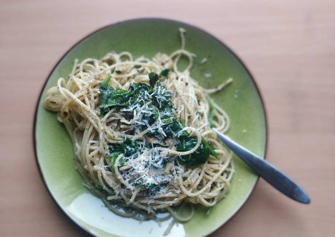Spinach, Walnut Pesto Spaghetti