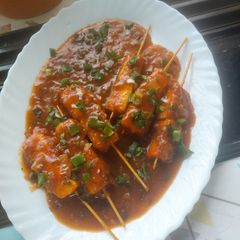 Paneer satay stick restaurant style A picture of Paneer satay stick restaurant style.
