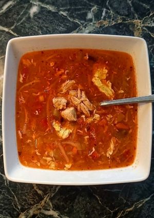 Zdjęcie przepisu Zupa pekińska z kurczakiem 🌶.