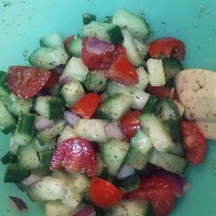A picture of Greek Cucumber Salad.