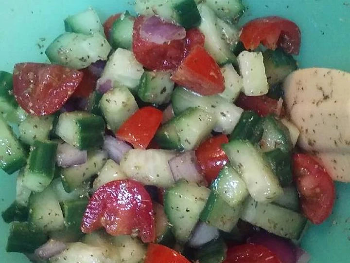 Recipe Salad Mentimun Yunani which Delicious
