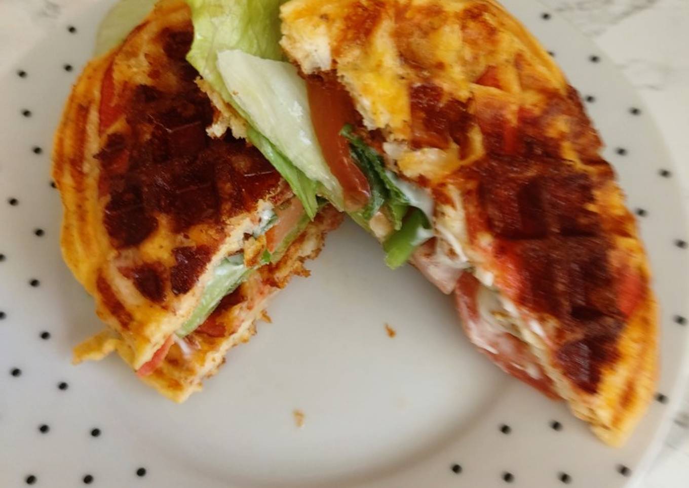 My pepperoni salad chaffle