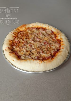 Foto resep 188. No Knead Pizza Eggless dengan Pinggiran Sosis